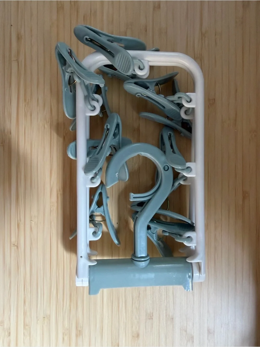 Multi-Clip Hanging Dryer Rack in Light Blue